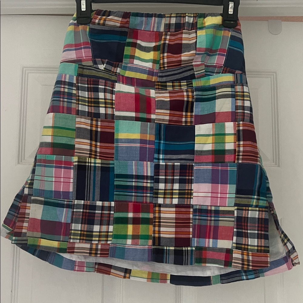 J. Crew Madras A-Line strapless top with Slit sz 2